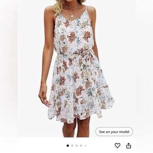 Source Unknown White Cream Mini Sundress